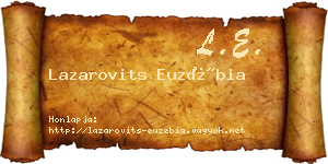 Lazarovits Euzébia névjegykártya